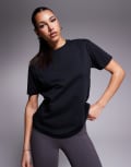 [ASOS] 4505 Icon oversized cotton t-shirt with quick dry finish in black 14 Black