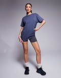 [ASOS] 4505 Icon oversized cotton t-shirt with quick dry finish in navy 6 Navy
