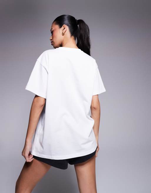 4505 Icon oversized cotton t-shirt with quick dry finish in white , 3 of 4