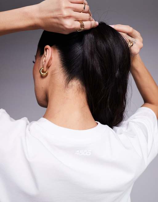 4505 Icon oversized cotton t-shirt with quick dry finish in white , 4 of 4
