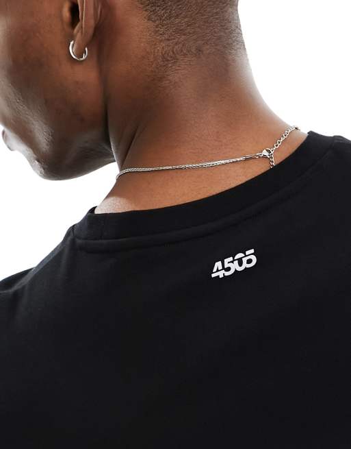 4505 Icon oversized cotton training long sleeve t-shirt with quick dry in black , 4 of 4