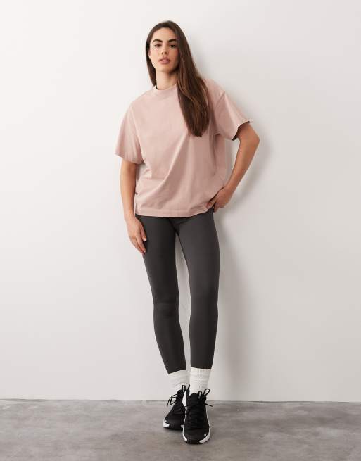 4505 - Icon - Oversized og forvasket lyserød T-shirt i kraftig bomuld med hurtigttørrende finish, 4 af 4