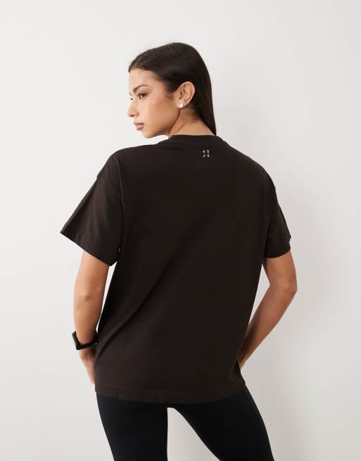 4505 - Icon - Oversized og hurtigttørrende T-shirt i kraftig og forvasket chokoladebrun bomuld, 4 af 4