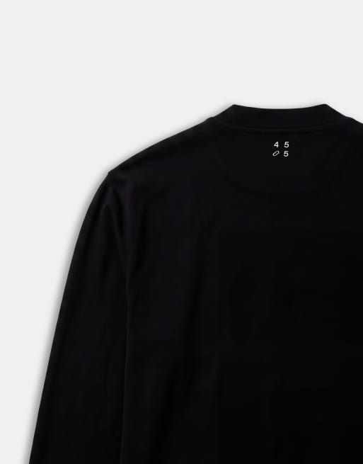 4505 - Icon - Oversized og langærmet T-shirt i forvasket sort kraftig bomuld med hurtigttørrende finish, 8 af 9