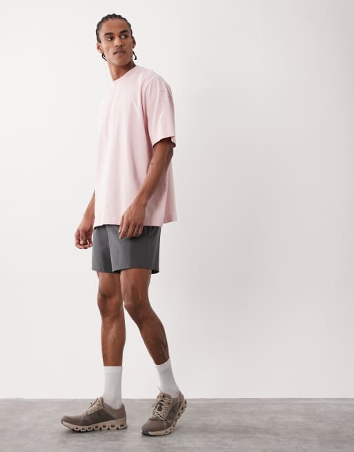 4505 - Icon - Oversized T-shirt van zwaar katoen met sneldrogend effect in roze met wassing, 2 van 5