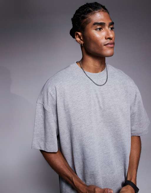 4505 - Icon - Oversized T-shirt van zwaar sneldrogend katoen gebroken in grijs gemêleerd, 4 van 4