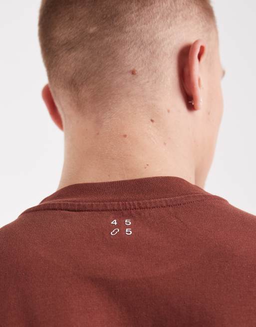 4505 - Icon - Oversized T-shirt van zware katoen met sneldrogend effect in verwassen gewassen roest, 3 van 5