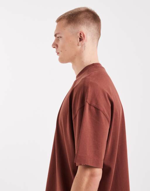 4505 - Icon - Oversized T-shirt van zware katoen met sneldrogend effect in verwassen gewassen roest, 4 van 5