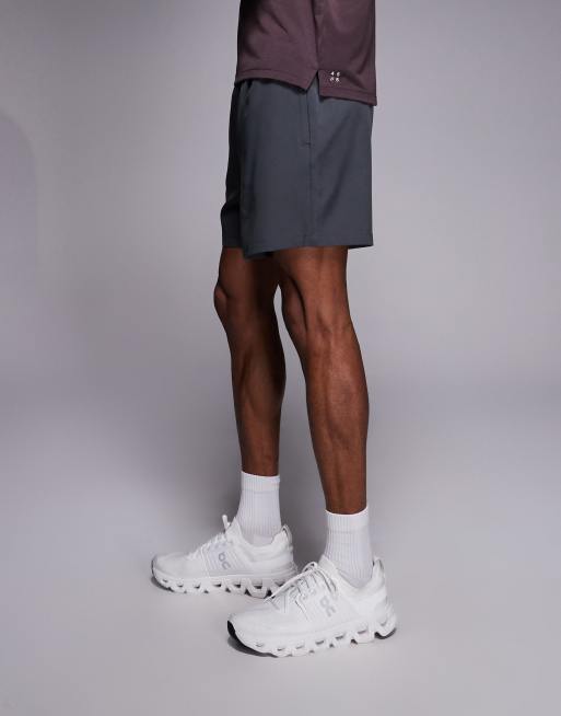 4505 - Icon - Pakke med 2 par hurtigttørrende 13 cm-træningsshorts med lynlåslommer i sort/mørkegrå, 3 af 5