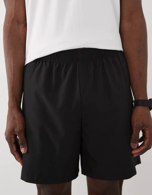 4505 - Icon - Pakke med 2 par hurtigttørrende 18-cm-træningsshorts med lynlåslommer i sort/bleg grå, 4 af 5