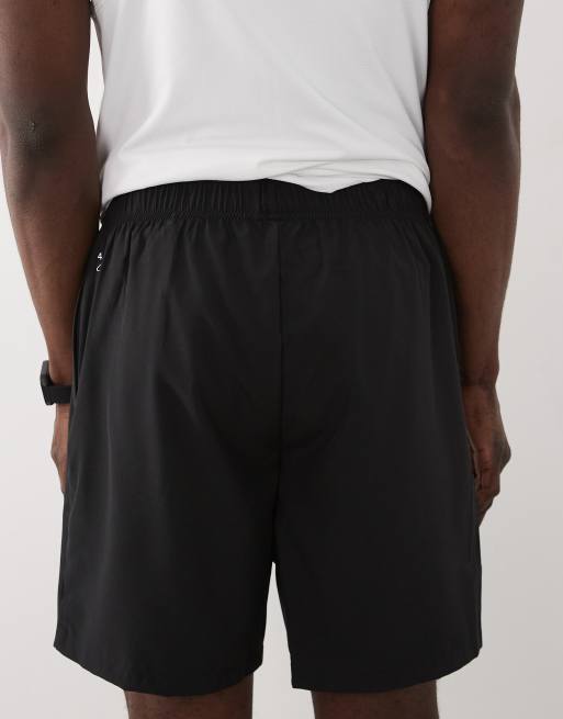 4505 - Icon - Pakke med 2 par hurtigttørrende 18-cm-træningsshorts med lynlåslommer i sort/bleg grå, 5 af 5