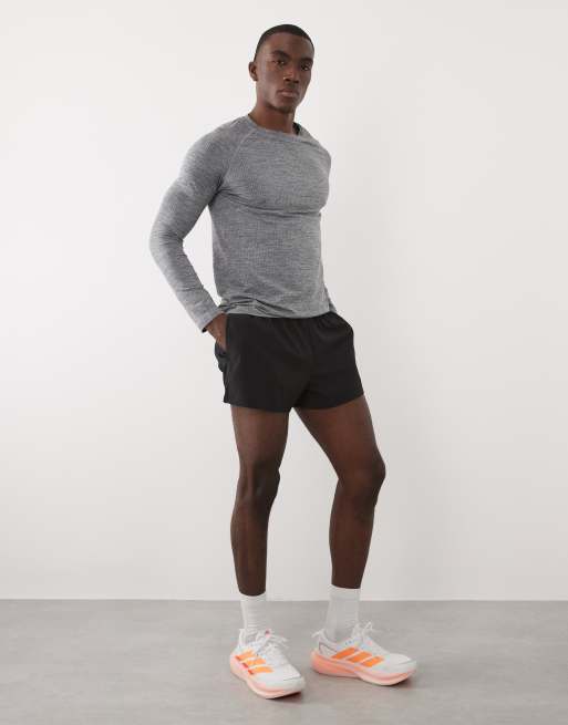 4505 - Icon - Pakke med 2 par hurtigttørrende 8-cm-løbeshorts med baglomme til telefon i sort/koksgrå, 2 af 5