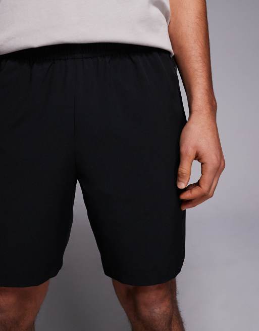 4505 - Icon - Pakke med 2 par sorte/khakigrønne hurtigttørrende træningsshorts på 13 cm med lynlåslommer, 4 af 5