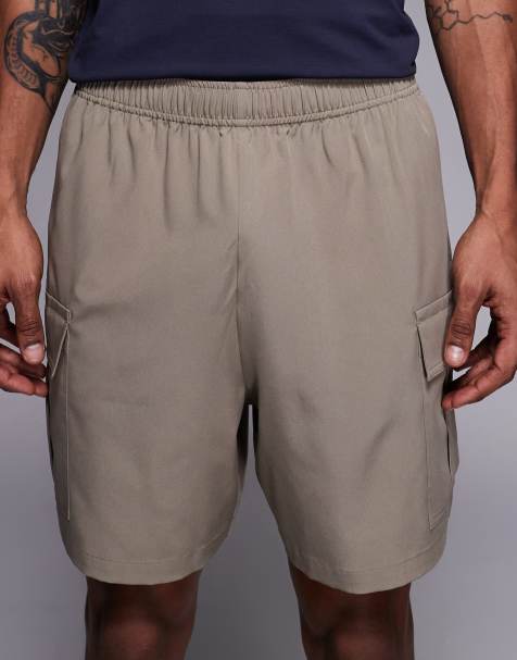 4505 - Icon - Pantaloncini cargo da allenamento quick dry da 18 cm color arenaria con tasche con zip - view 1