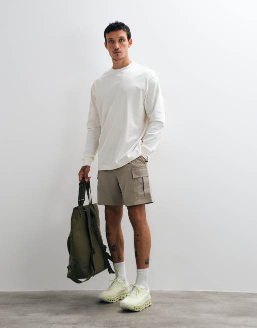 4505 Icon pantaloncini cargo da training 7 pollici quick dry con tasche con zip in greige, 3 di 5