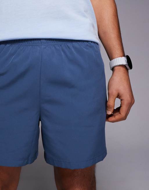 4505 - Icon - Pantaloncini da allenamento quick dry da 13 cm blu gesso con tasche con zip, 4 di 5