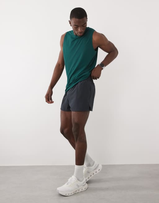 4505 - Icon - Pantaloncini da corsa quick dry da 8 cm blu navy scuro con tasca posteriore per il telefono, 2 di 5
