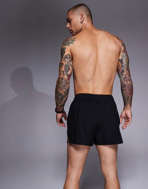4505 - Icon - Pantaloncini da corsa quick dry da 8 cm neri con tasca posteriore per il telefono, 4 di 5