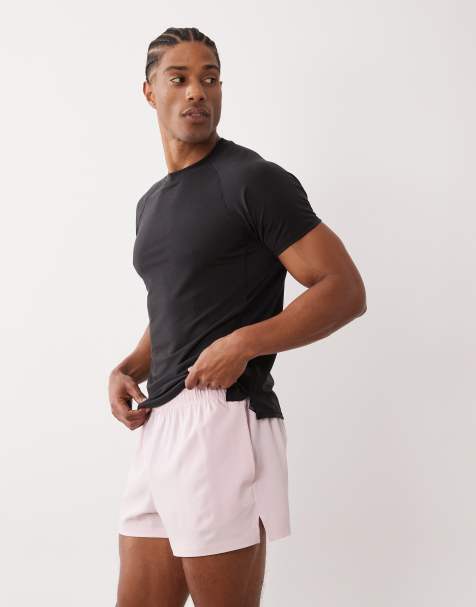 4505 - Icon - Pantaloncini da corsa quick dry da 8 cm rosa chiaro con tasca posteriore per il telefono - view 1
