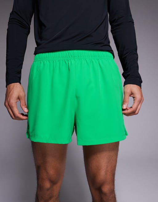 4505 - Icon - Pantaloncini da corsa quick dry da 8 cm verde neon con tasca posteriore per il telefono, 4 di 5