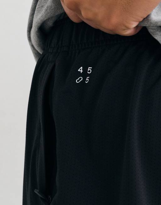 4505 - Icon - Pantalones cortos cargo de 13 cm negros con bolsillos con cremallera de malla de secado rápido, 2 de 5