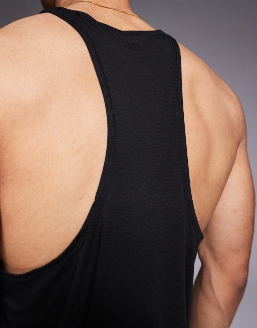 4505 – Icon Performance – Ärmelloses, schnelltrocknendes Trägertop aus Jersey in Schwarz , 3 von 4