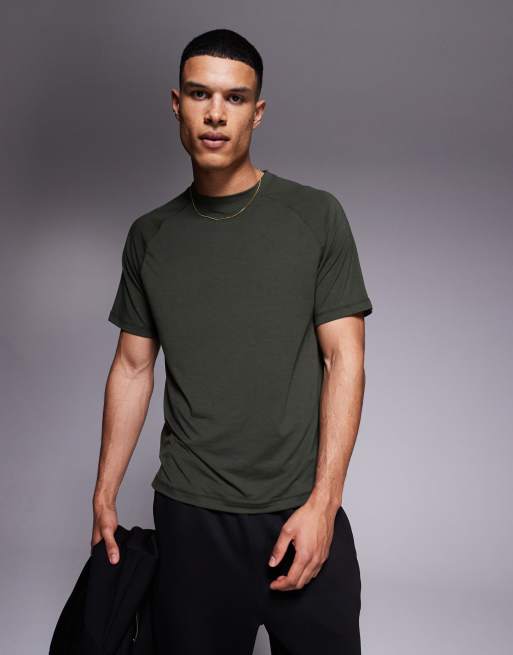 4505 Icon performance jersey oversized boxy training t-shirt in khaki green 