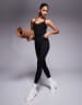 Thumbnail - 4505 - Icon - Po-formende Sport-Leggings in Schwarz mit Innentasche und hohem Bund