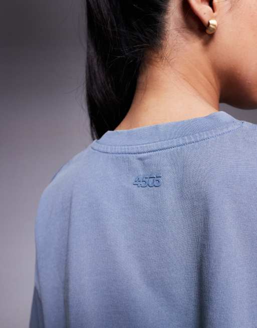 4505 – Icon – Porslinsblå, kort t-shirt i kraftig bomull med snabbtorkande finish, 3 av 4