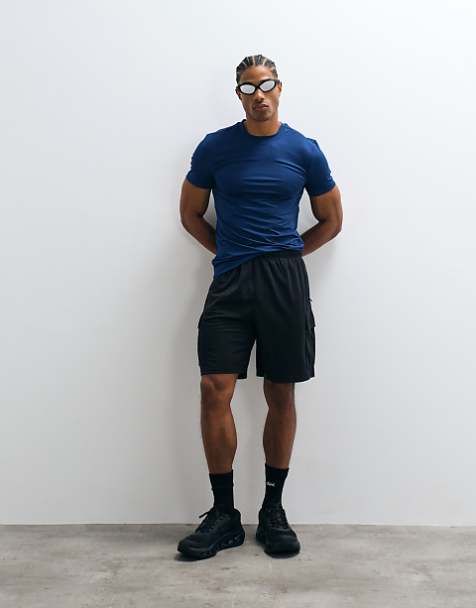 mens black dress shorts Manfinity Solid Color Suit Men's Cargo Chino Board Basketball Gym Bermuda Loose Fit Slant Pocket Woven Fabric Mid Waist Casual,S regular cycle on dryer Weekend Shorts Black Chino