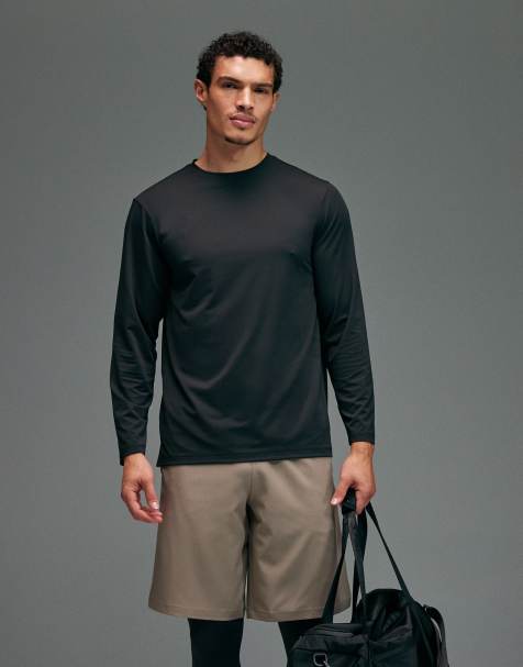 4505 Icon quick dry mesh long sleeve training t-shirt in black