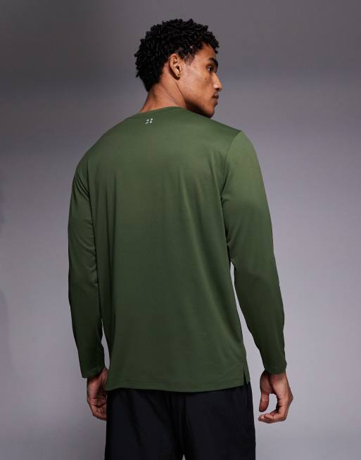 4505 Icon quick dry mesh long sleeve training t-shirt in khaki green, 3 of 5