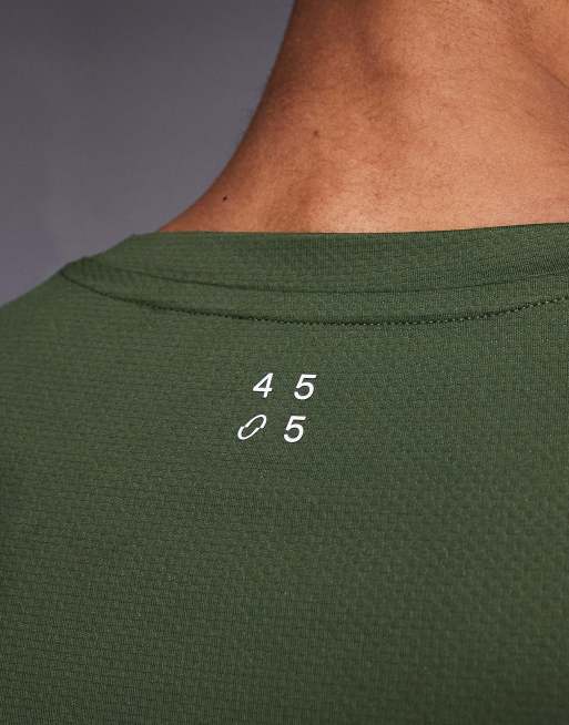 4505 Icon quick dry mesh long sleeve training t-shirt in khaki green, 5 of 5