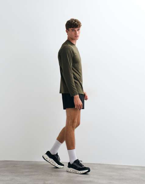 4505 Icon quick dry mesh long sleeve training t-shirt in khaki green - view 1