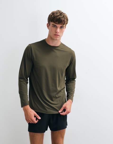 4505 Icon quick dry mesh long sleeve training t-shirt in khaki - view 1