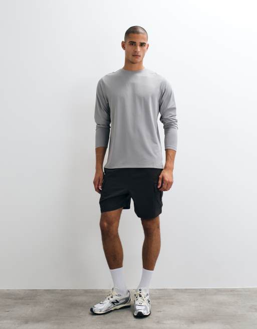 4505 Icon quick dry mesh long sleeve training t-shirt in light gray, 2 of 5