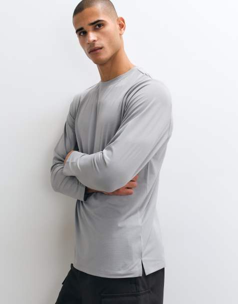 4505 Icon quick dry mesh long sleeve training t-shirt in light grey - view 1