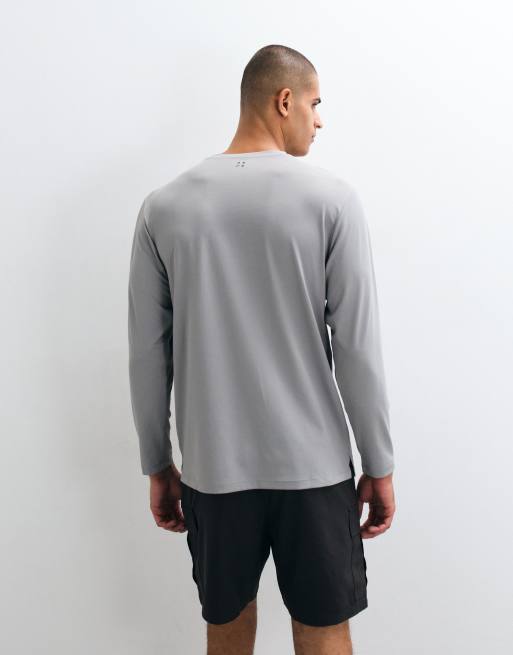 4505 Icon quick dry mesh long sleeve training t-shirt in light grey, 4 of 5