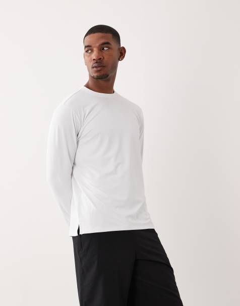 4505 Icon quick dry mesh long sleeve training t-shirt in white