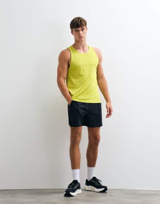 4505 Icon quick dry mesh training singlet with racer back in apple green, 2 of 5
