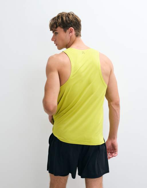 4505 Icon quick dry mesh training singlet with racer back in apple green, 4 of 5
