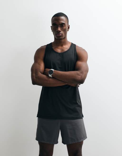 4505 Icon quick dry mesh training singlet with racer back in black, 4 of 5