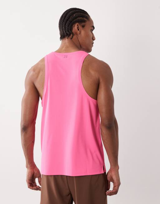 4505 Icon quick dry mesh training singlet with racer back in neon pink, 4 of 5