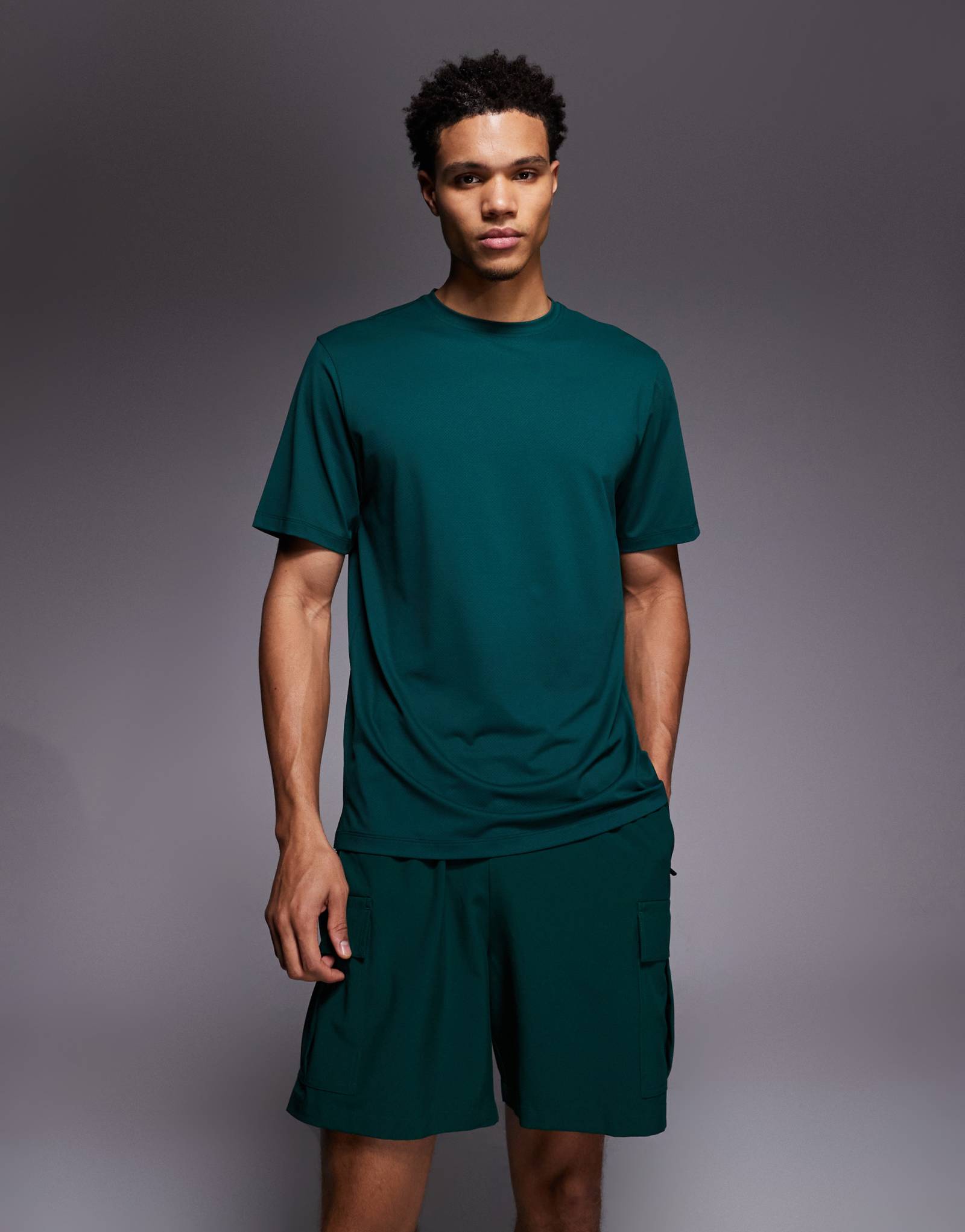 4505 Быстросохнущая сетчатая тренировочная футболка Icon бутылочно-зеленого цвета