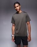 [ASOS] 4505 Icon quick dry mesh training t-shirt in khaki-Green S Khaki