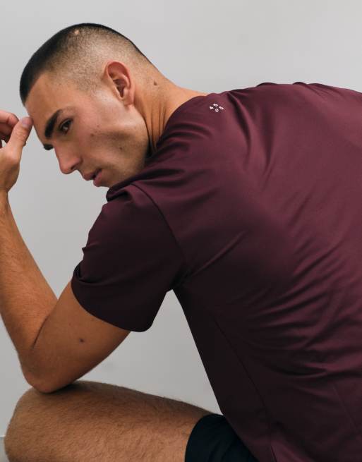 4505 Icon quick dry mesh training t-shirt in maroon, 2 of 5