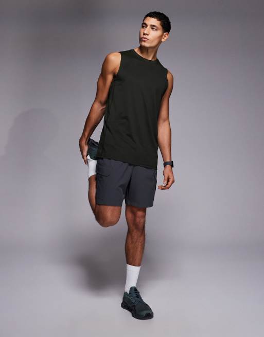 4505 Icon quick dry mesh training tank 2 pack in black and khaki , 2 of 5