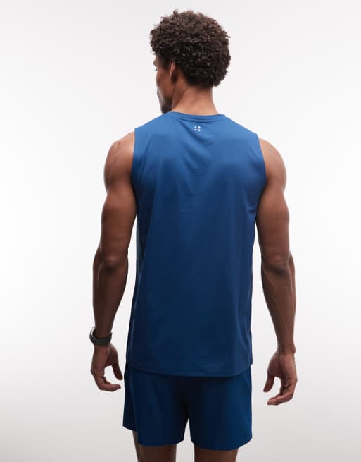 4505 Icon quick dry mesh training tank 2 pack in deep blue and white, 2 of 5