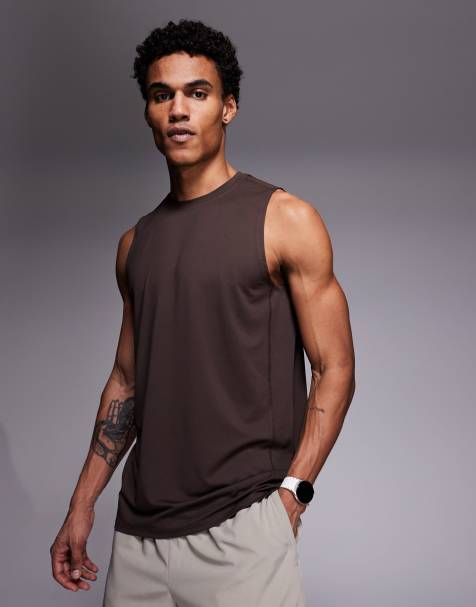 4505 Icon quick dry mesh training tank in brown - view 1