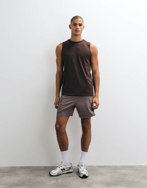 4505 Icon quick dry mesh training tank in brown, 2 of 5